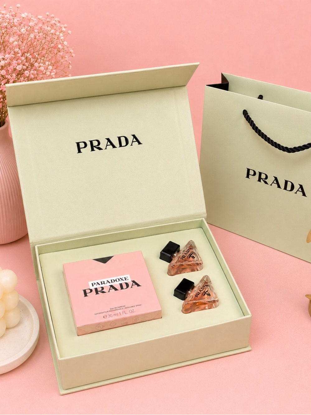 Prada Paradoxe Perfume Gift Set | 2 Mini Perfumes + 1 Travel Spray |